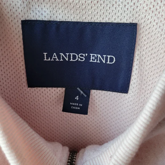 Lands' End Light Pink Wool-Blend Bomber Jacket Size 4 Full Zip Front Pockets - Picture 3 of 13